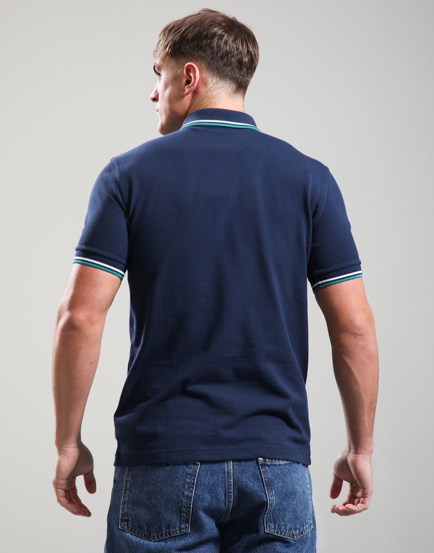 Fred Perry Twin Tipped Polo Shirt Tennis Blue/Snow White/Deep Mint