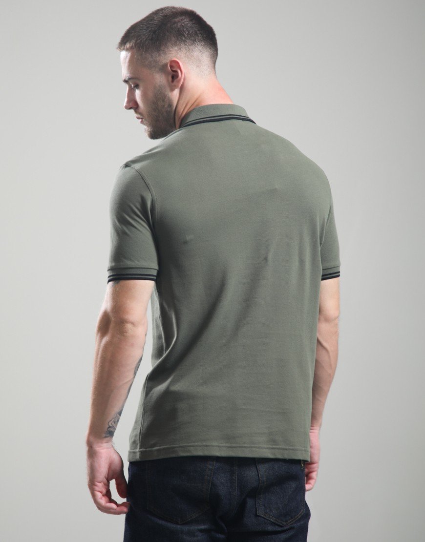 Fred Perry Twin Tipped Polo Shirt Laurel Wreath Green/Black