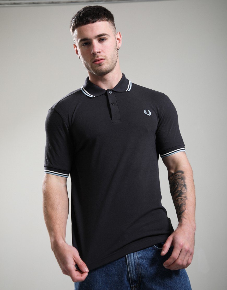 Fred Perry Twin Tipped Polo Shirt Anchor Grey/Ecru/Ball Boy Blue