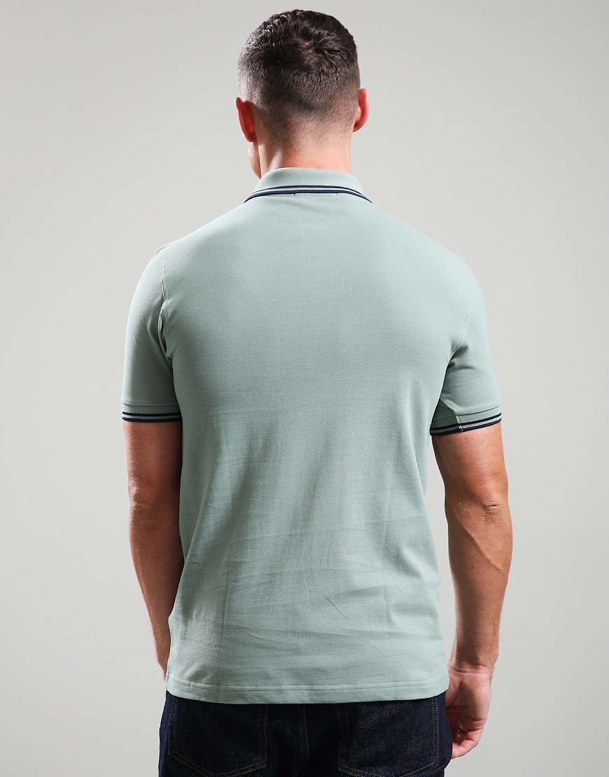Fred Perry Twin Tipped Polo Shirt Bayleaf/Airforce/Tennis Blue 