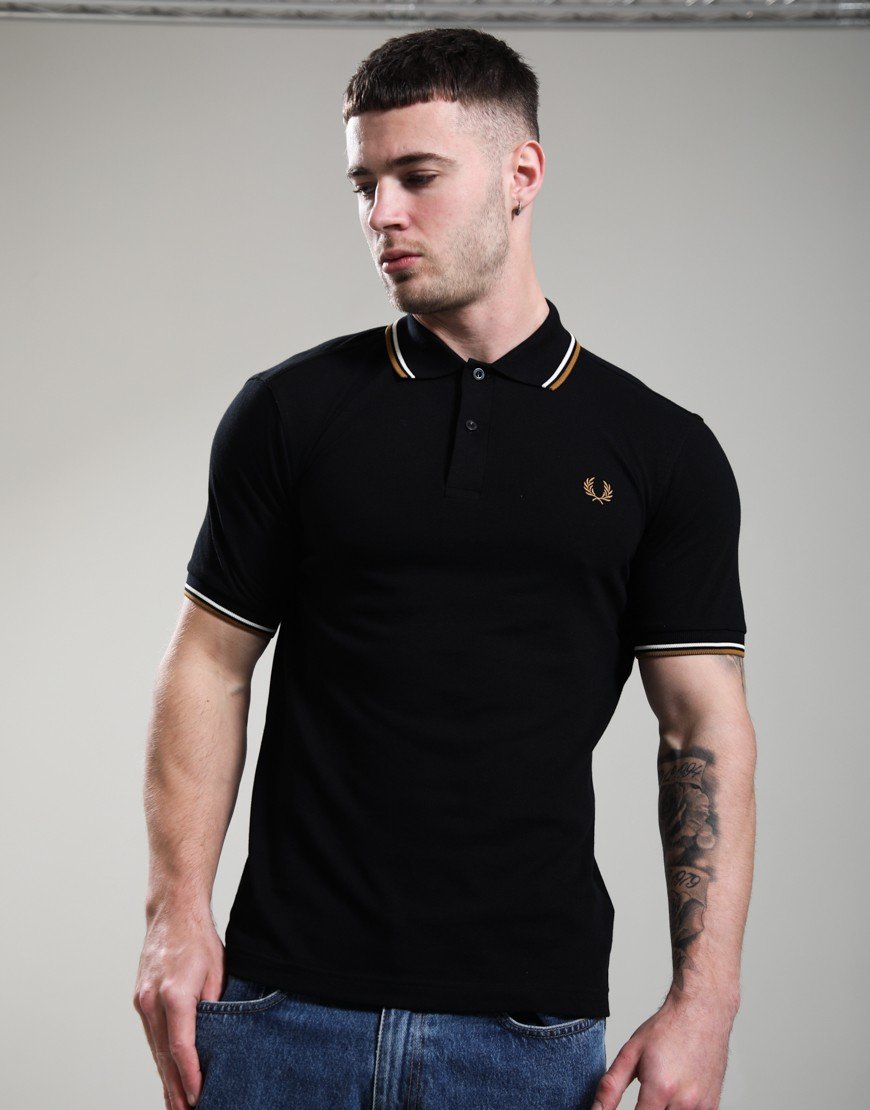 Fred Perry Twin Tipped Polo Shirt Black