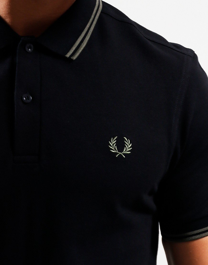 Fred Perry Twin Tipped Polo Shirt Black/Field Green