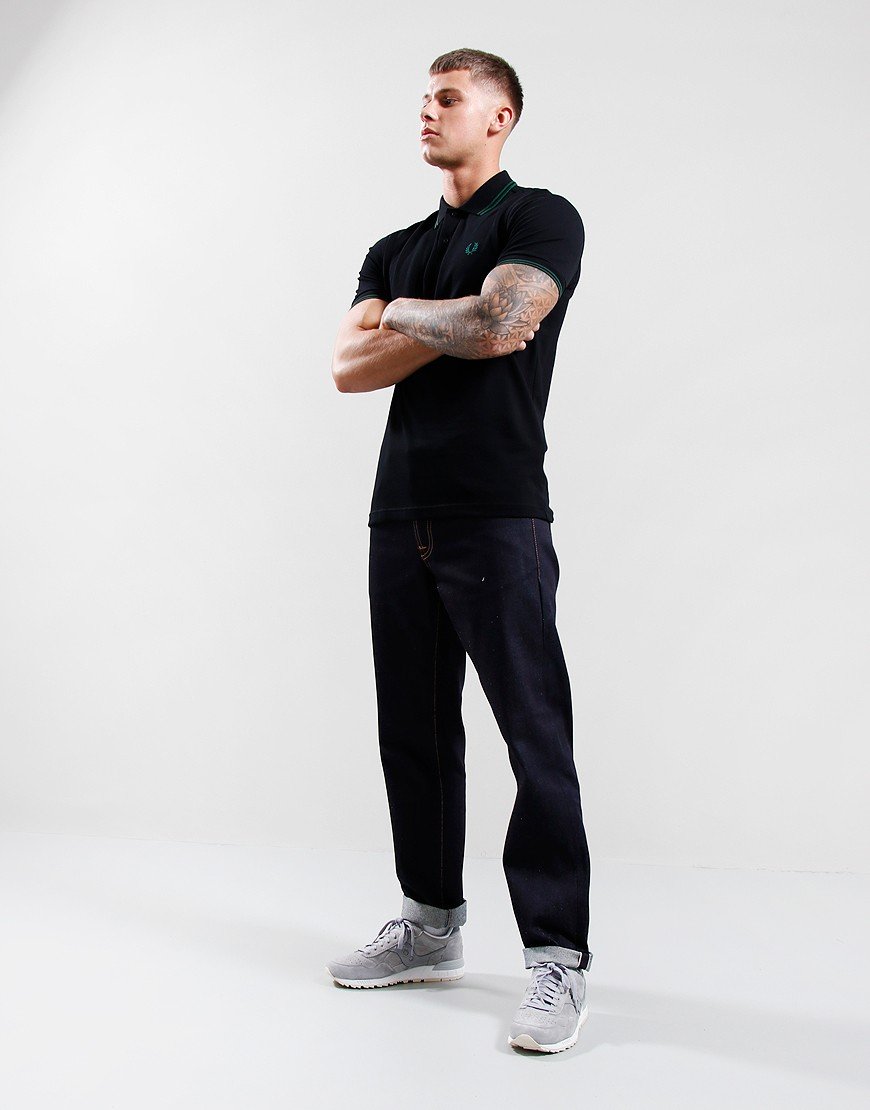 Fred Perry Twin Tipped Polo Shirt Black/Ivy