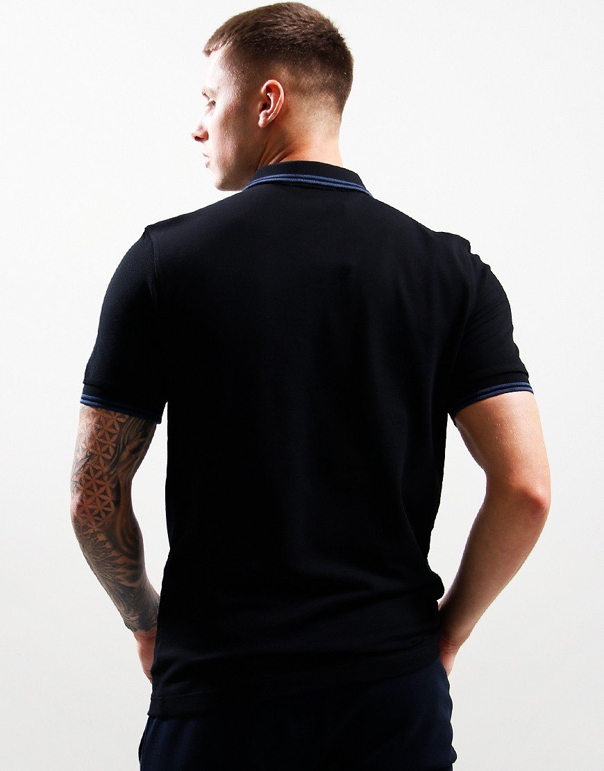 Fred Perry Twin Tipped Polo Shirt Black/Midnight Blue