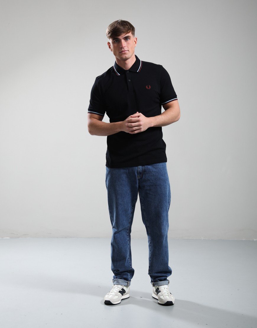 Fred Perry Twin Tipped Polo Shirt Black/Ox blood