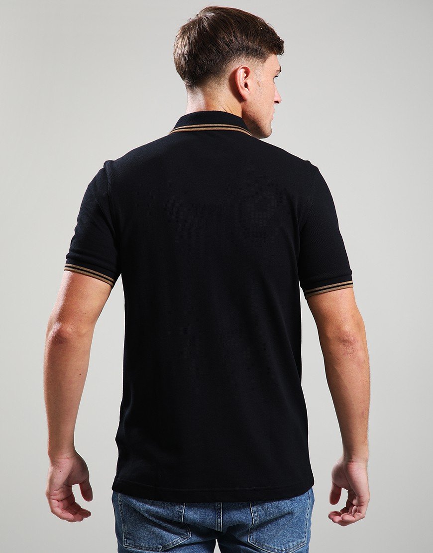 Fred Perry Twin Tipped Polo Shirt Black/Shaded Stone