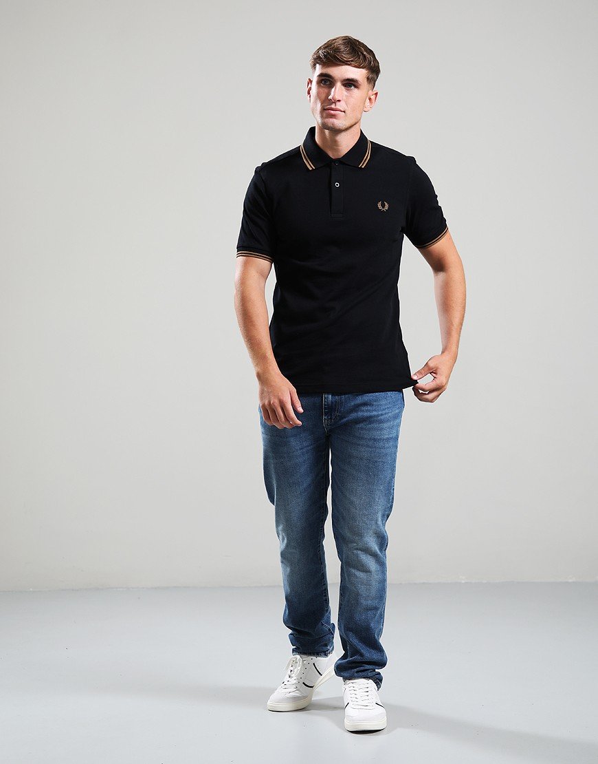Fred Perry Twin Tipped Polo Shirt Black/Shaded Stone