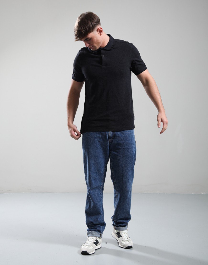 Fred Perry Twin Tipped Polo Shirt Shirt Charcoal Marl/Black