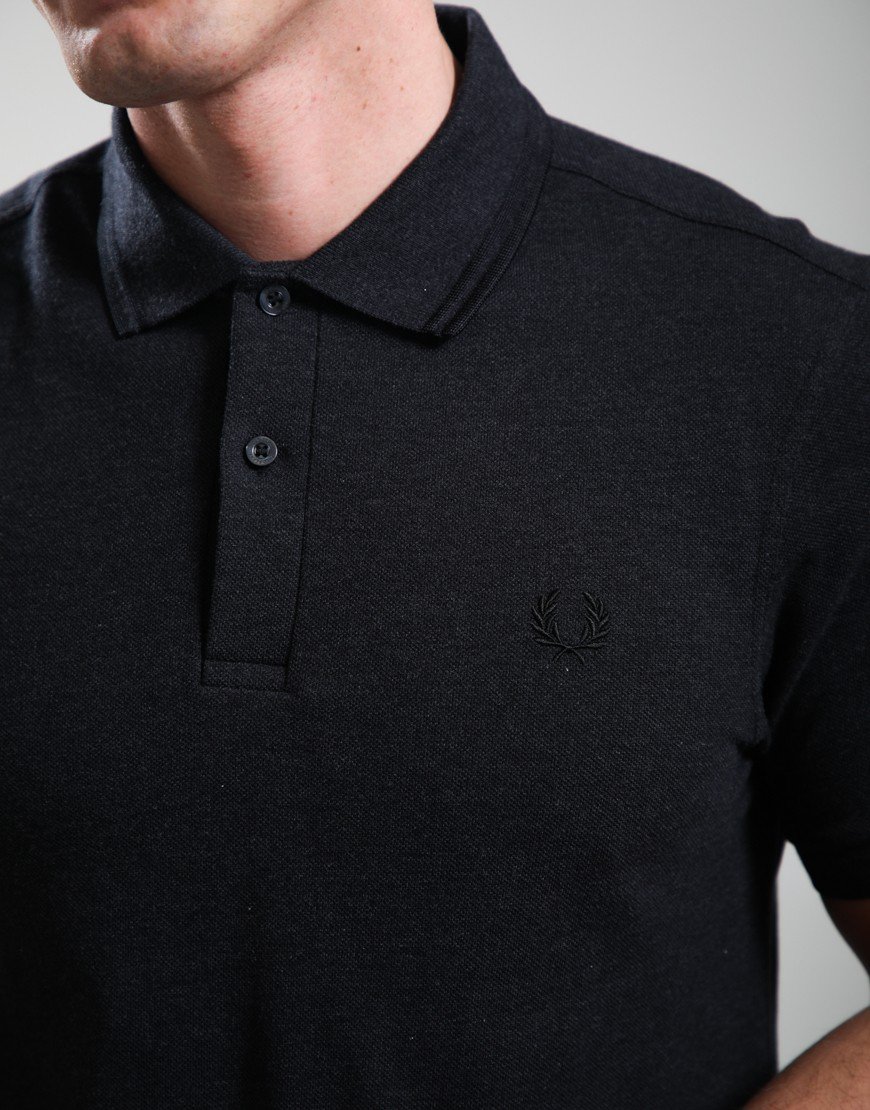 Fred Perry Twin Tipped Polo Shirt Shirt Charcoal Marl/Black
