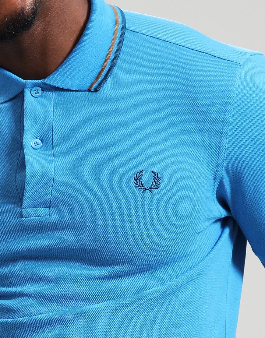 Fred Perry Twin Tipped Polo Shirt Court Blue/Stone/Petrol