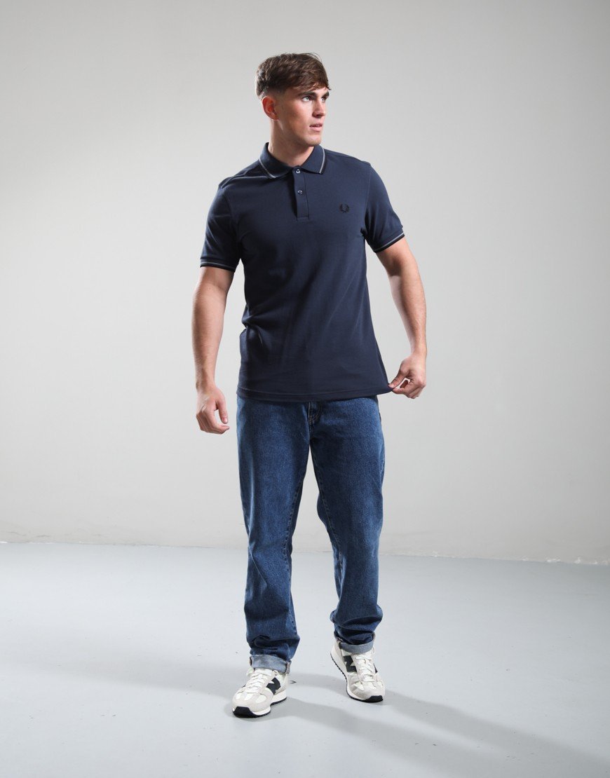 Fred Perry Twin Tipped Polo Shirt Dark Airforce/Black