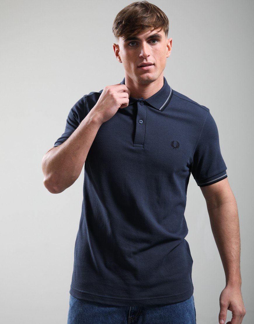 Fred Perry Twin Tipped Polo Shirt Dark Airforce/Black