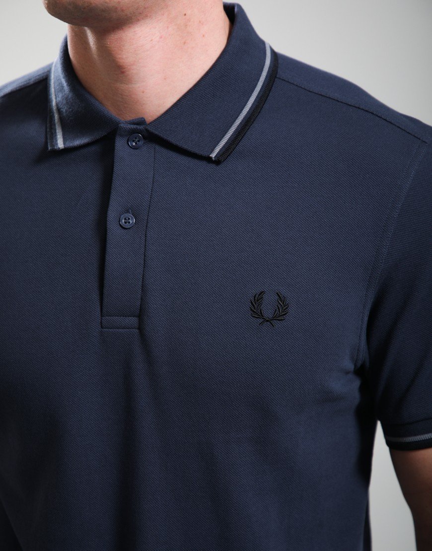 Fred Perry Twin Tipped Polo Shirt Dark Airforce/Black