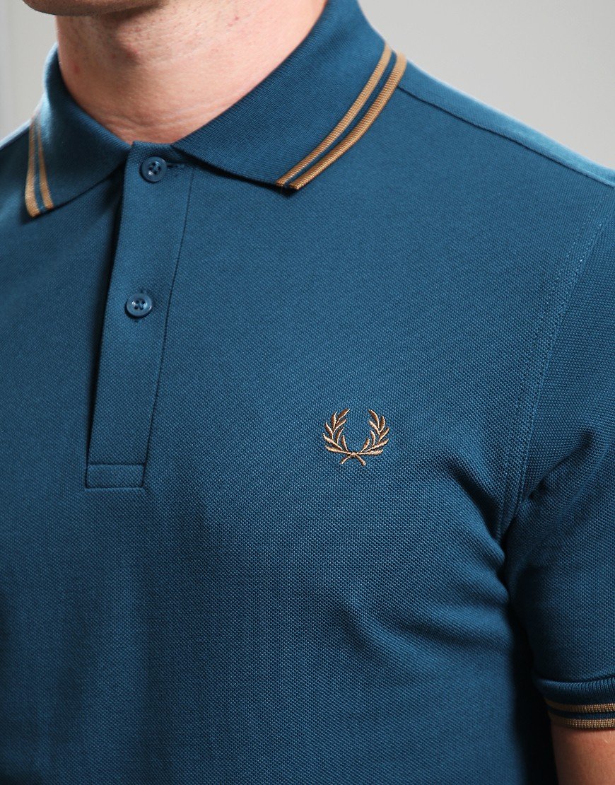 Fred Perry Twin Tipped Polo Shirt Dark Petrol/Stone