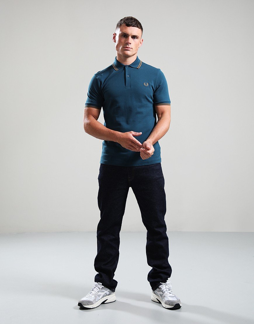 Fred Perry Twin Tipped Polo Shirt Dark Petrol/Stone