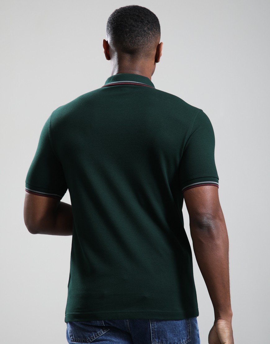 Fred Perry Twin Tipped Polo Shirt Grass Roots/Stockport Blue/Oxblood