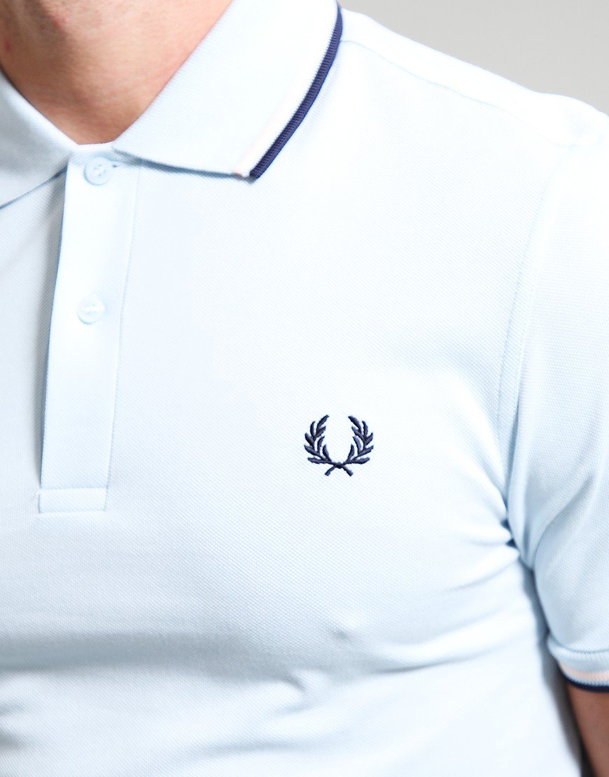 Fred Perry Twin Tipped Polo Shirt Ice/Silky/Tennis Blue