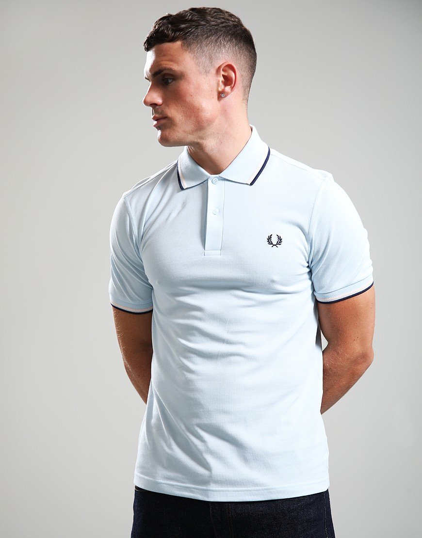 Fred Perry Twin Tipped Polo Shirt Ice/Silky/Tennis Blue