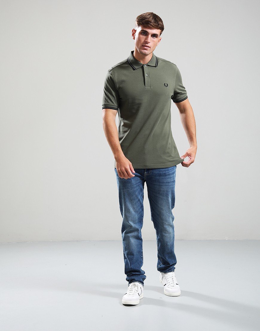 Fred Perry Twin Tipped Polo Shirt Laurel Wreath Green/Black