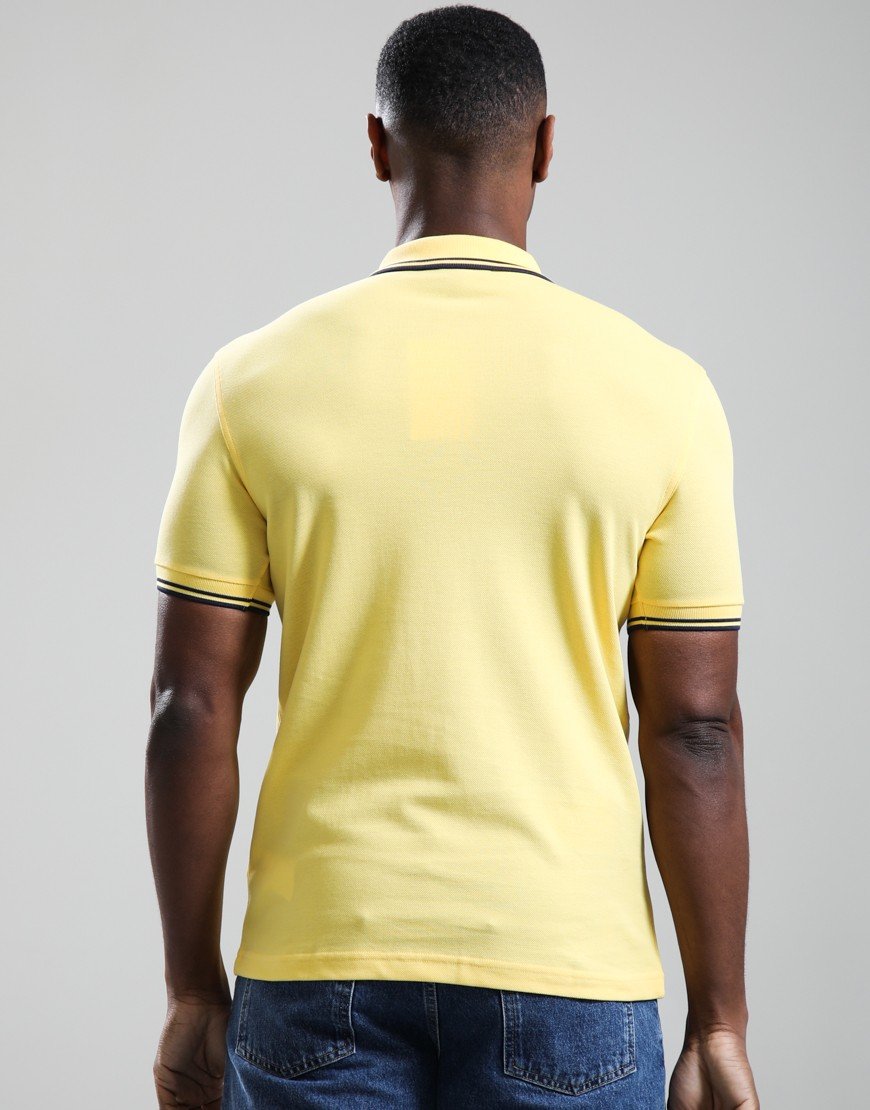Fred Perry Twin Tipped Polo Shirt Lemon Barley/Tennis Blue