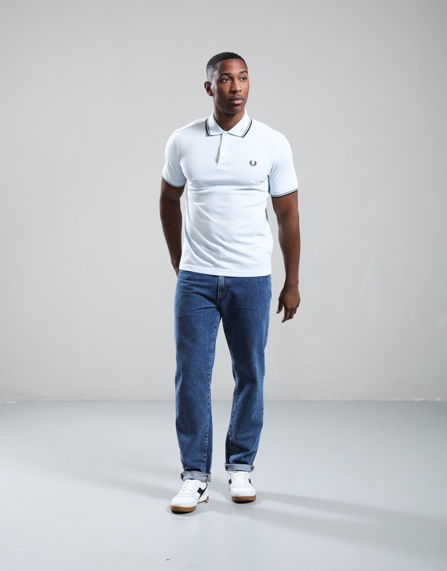 Fred Perry Twin Tipped Polo Shirt Light Ice/Ace Blue/Navy