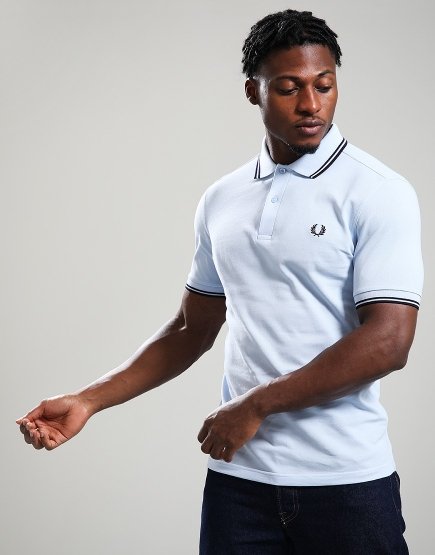 Fred Perry Twin Tipped Polo Shirt Light Smoke/Navy