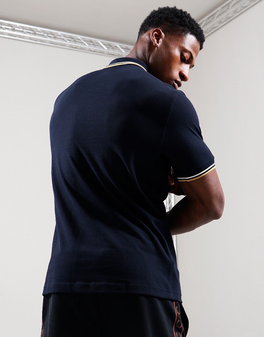 Fred Perry Twin Tipped Polo Shirt Navy/Ecru/Honeycomb