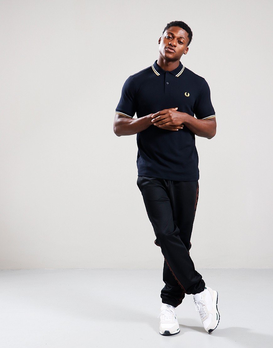 Fred Perry Twin Tipped Polo Shirt Navy/Ecru/Honeycomb