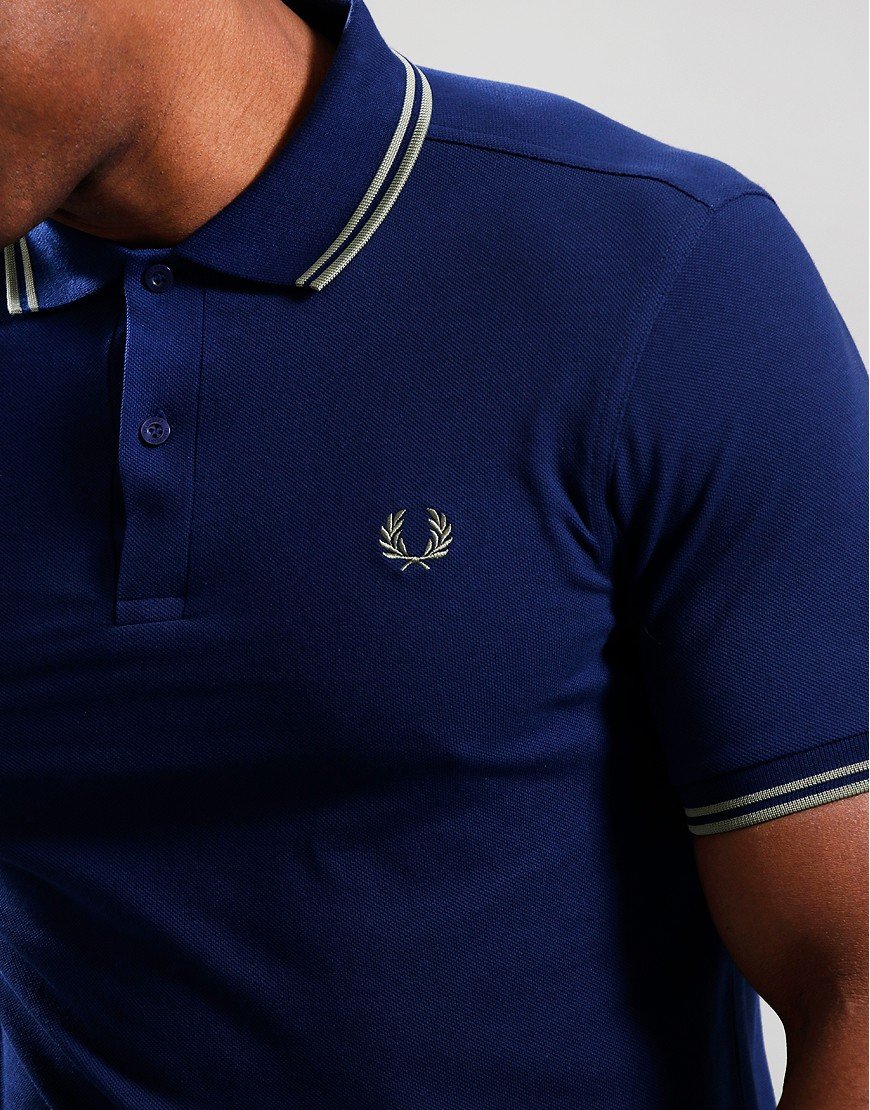 Fred Perry Twin Tipped Polo Shirt French Navy/Olive Mint