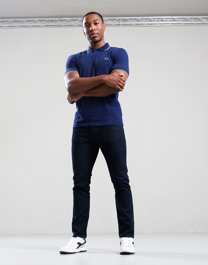 Fred Perry Twin Tipped Polo Shirt French Navy/Olive Mint