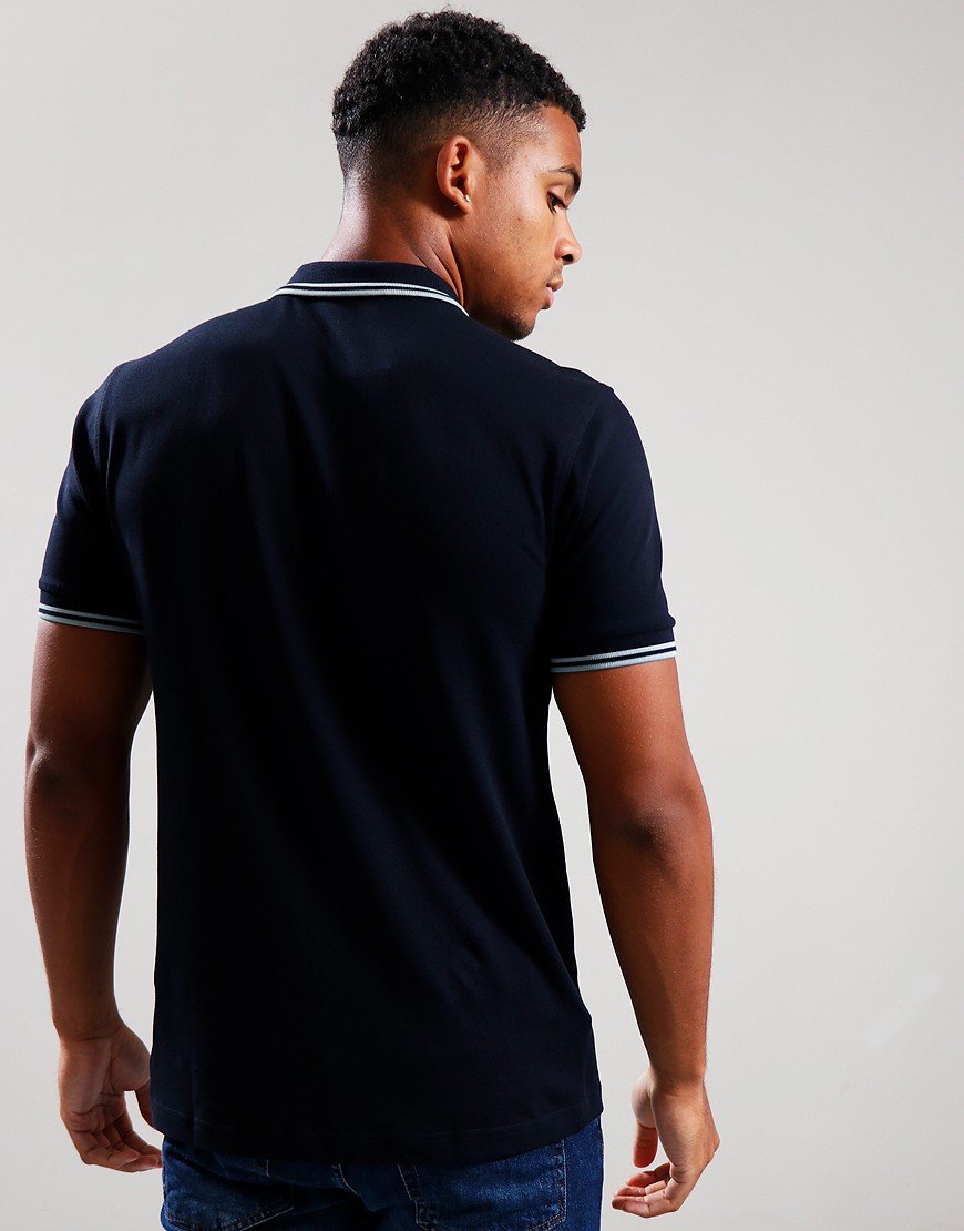 Fred Perry Twin Tipped Polo Shirt Navy/Silver Blue