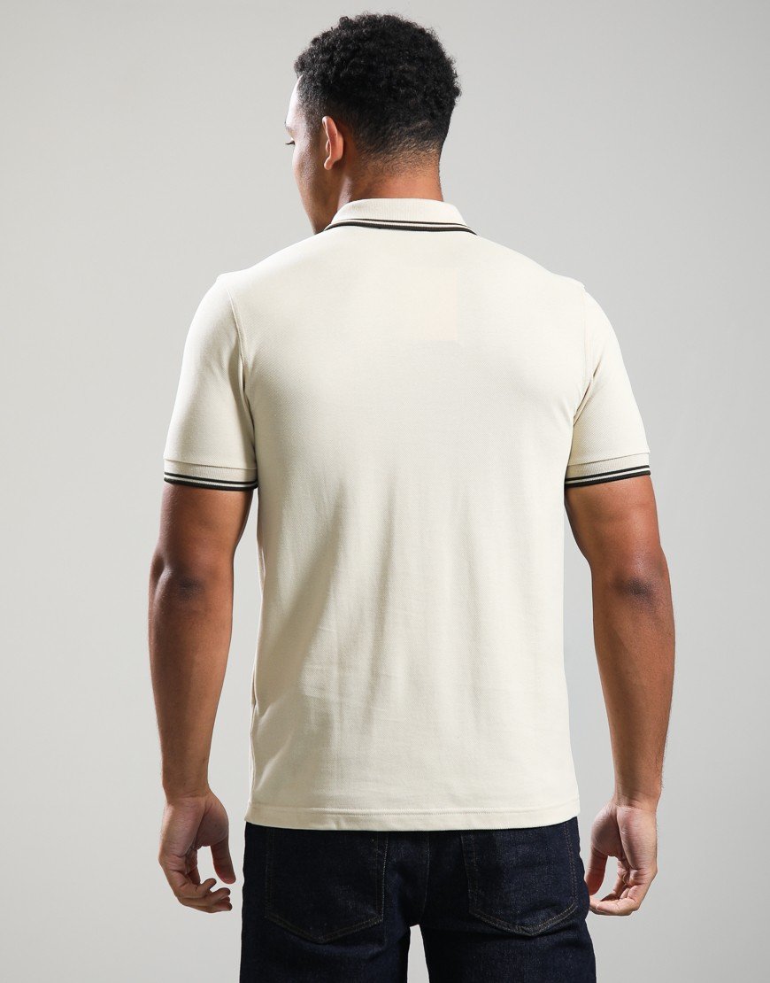 Fred Perry Twin Tipped Polo Shirt Oatmeal/Night Green
