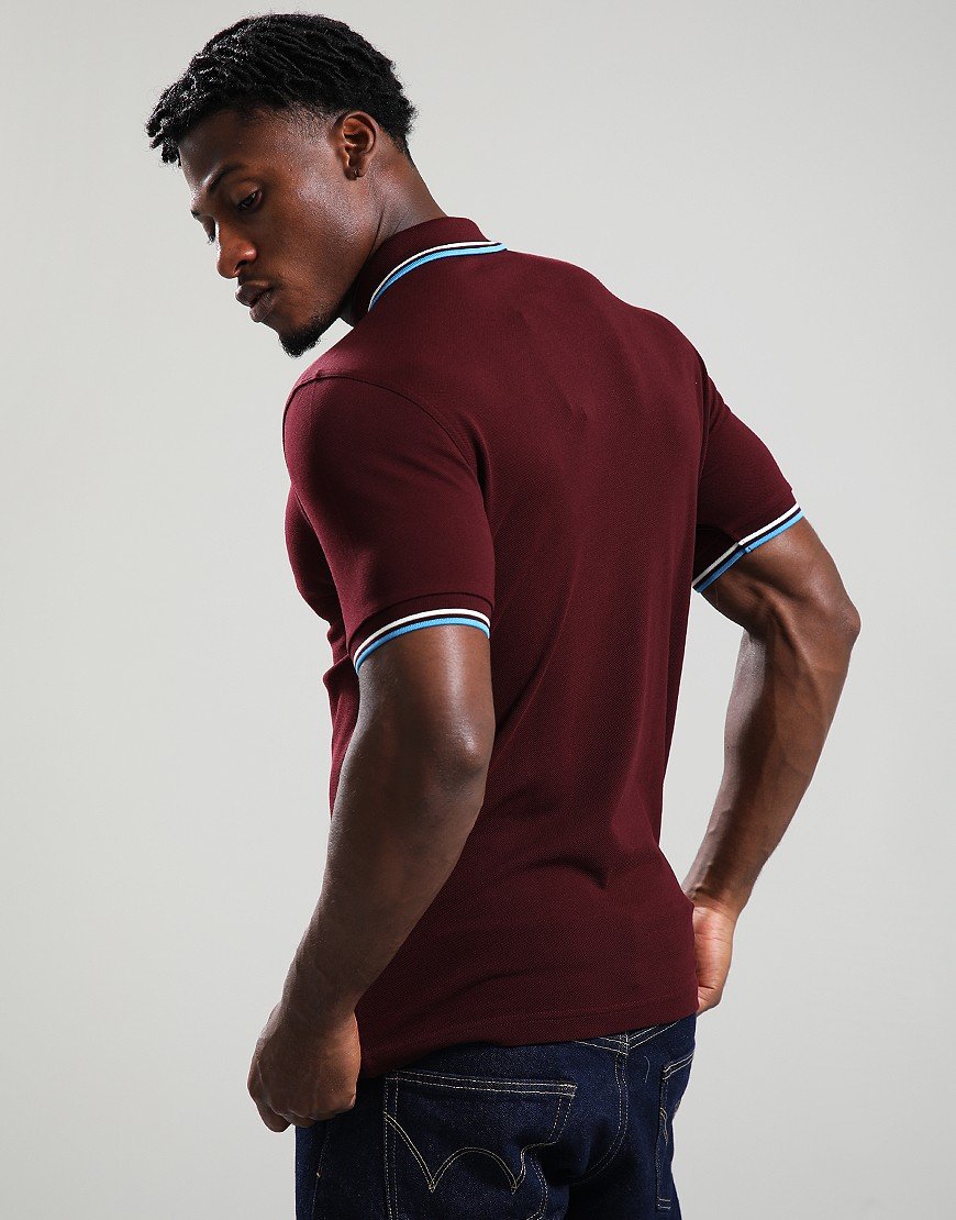 Fred Perry Twin Tipped Polo Shirt Oxblood/Ecru/Blue