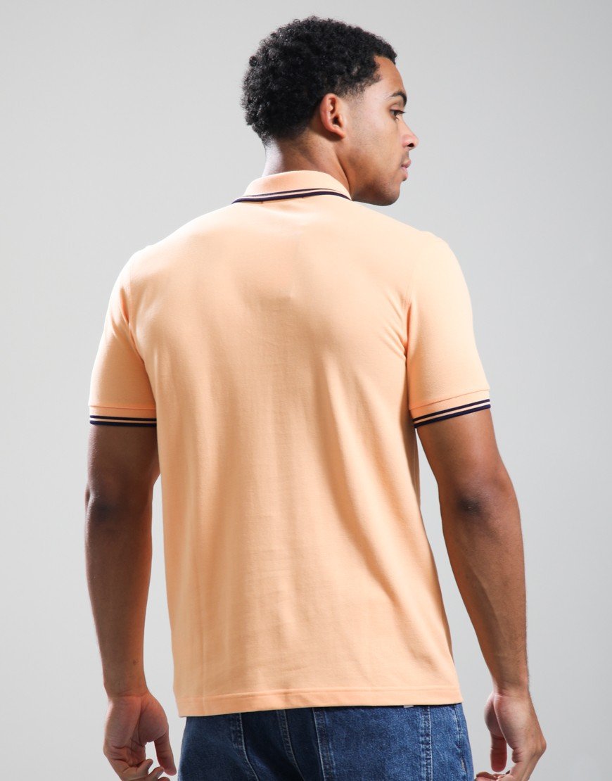 Fred Perry Twin Tipped Polo Shirt Peach/French Navy
