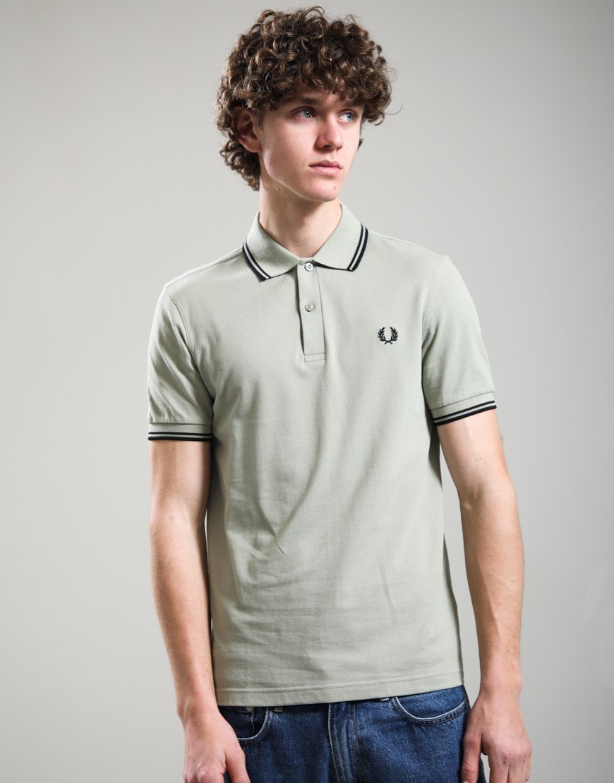 Fred Perry Twin Tipped Polo Shirt Seagrass/Black