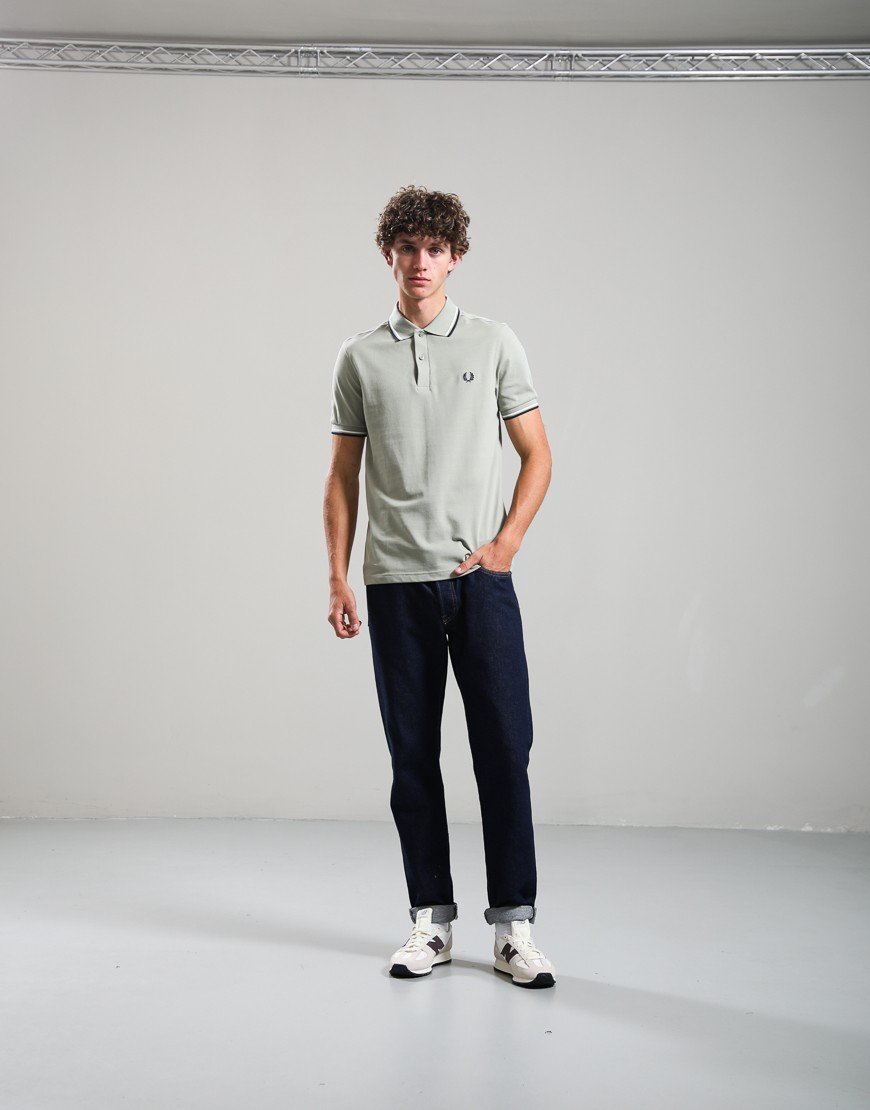 Fred Perry Twin Tipped Polo Shirt Seagrass/Ecru/Dark Airforce