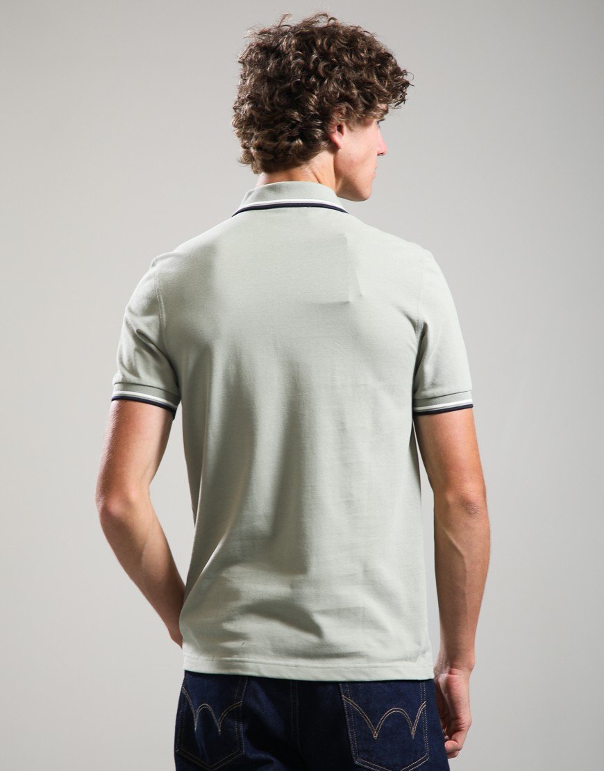 Fred Perry Twin Tipped Polo Shirt Seagrass/Ecru/Dark Airforce