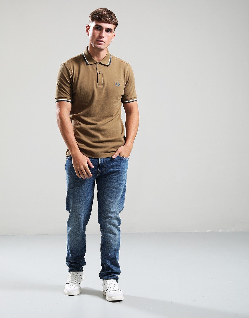 Fred Perry Twin Tipped Polo Shirt Shaded Stone/Ecru