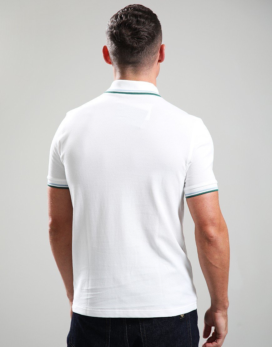 Fred Perry Twin Tipped Polo Shirt Snow White/Track Blue