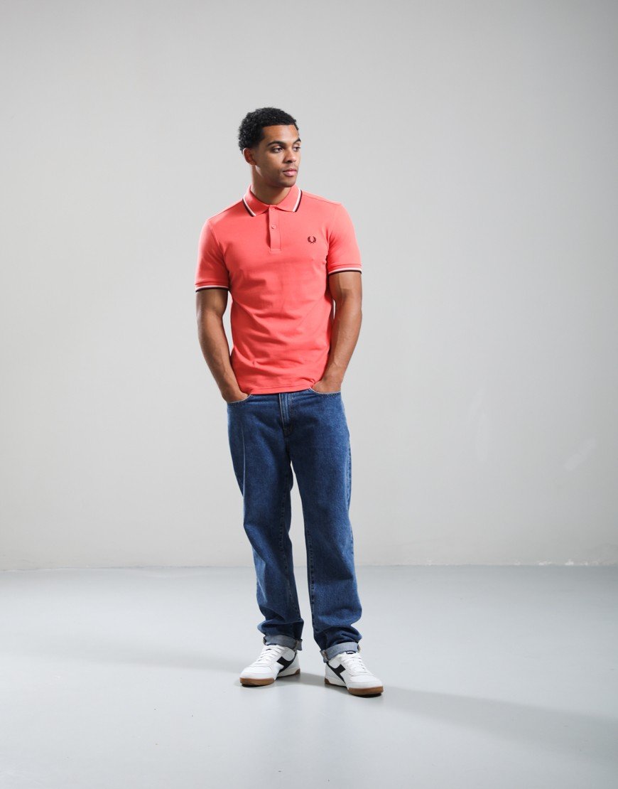 Fred Perry Twin Tipped Polo Shirt Strawberry Cream/Ecru/Black