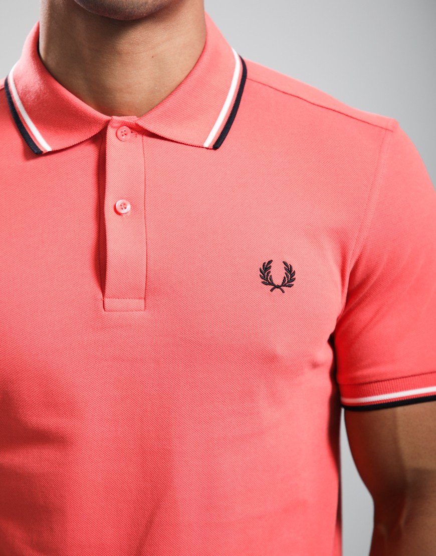 Fred Perry Twin Tipped Polo Shirt Strawberry Cream/Ecru/Black
