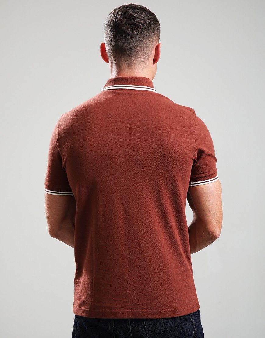 Fred Perry Twin Tipped Polo Shirt Whiskey Brown/Ecru