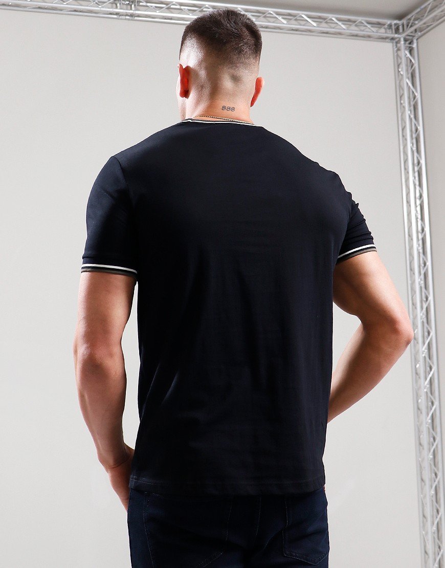 Fred Perry Twin Tipped T-Shirt Black/Ecru/Laurel Wreath Green