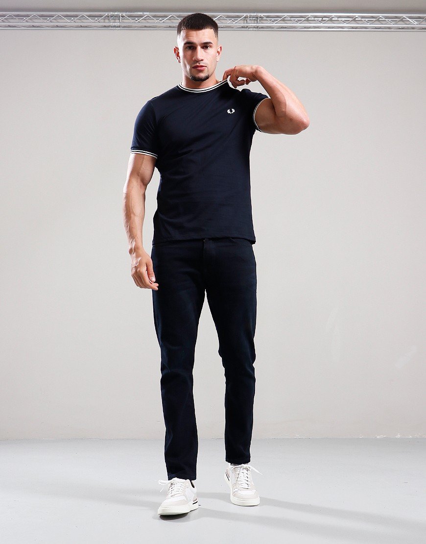 Fred Perry Twin Tipped T-Shirt Black/Ecru/Laurel Wreath Green