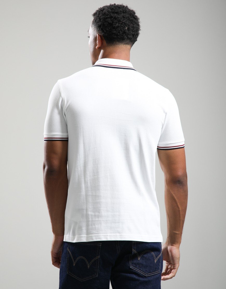 Fred Perry Twin Tipped Polo Shirt Snow/Red/Navy