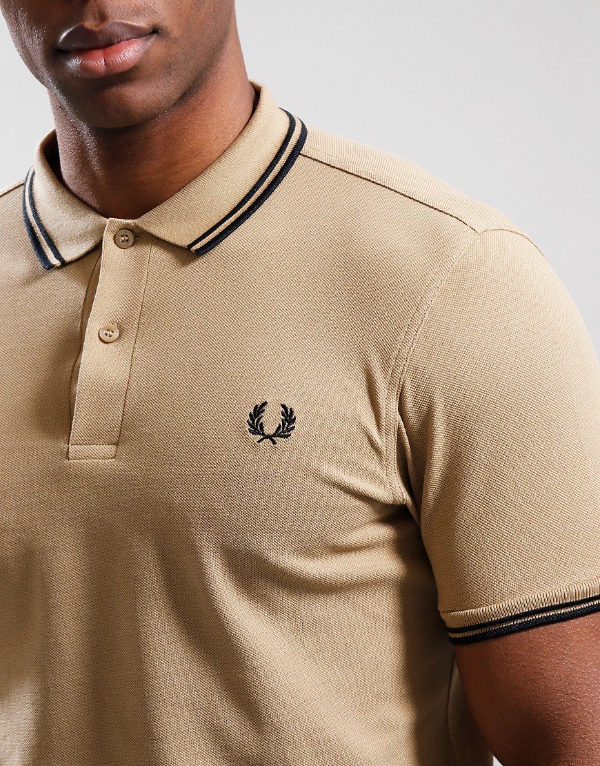 Fred Perry Twin Tipped Polo Shirt Stone/Black