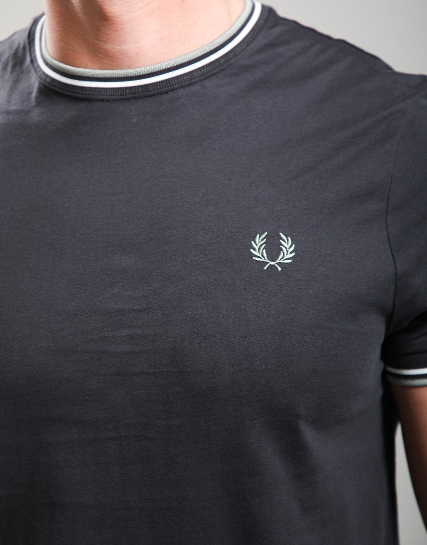 Fred Perry Twin Tipped T-Shirt Ancient Grey/Ecru/Sea Grass