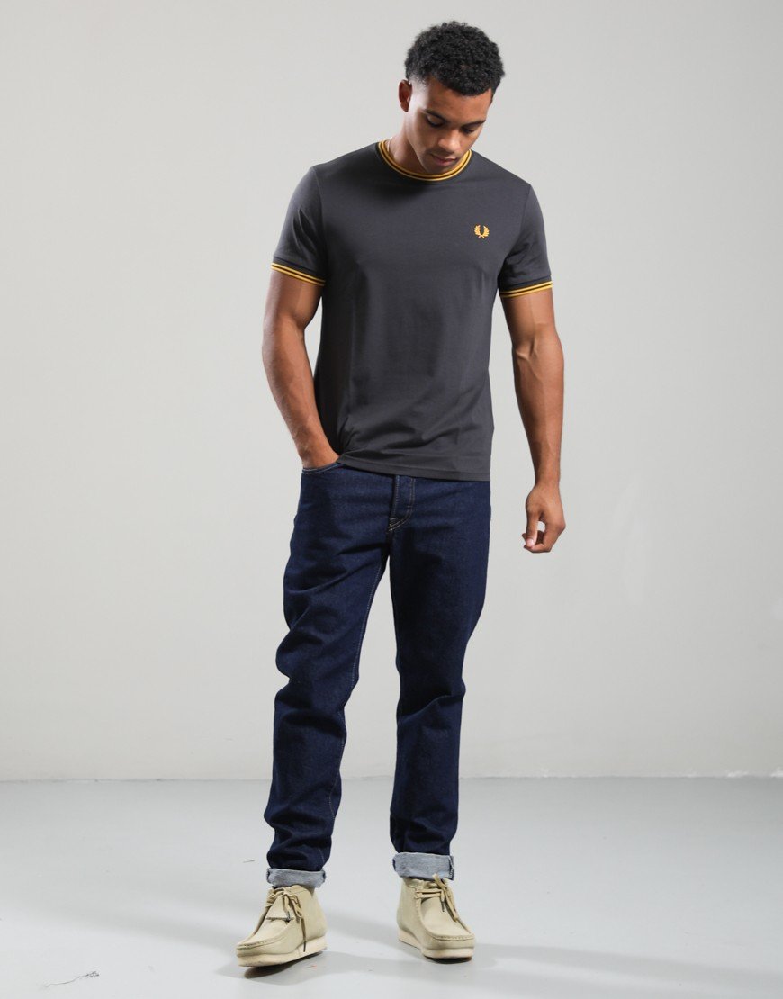 Fred Perry Twin Tipped T-Shirt Anchor Grey/Golden