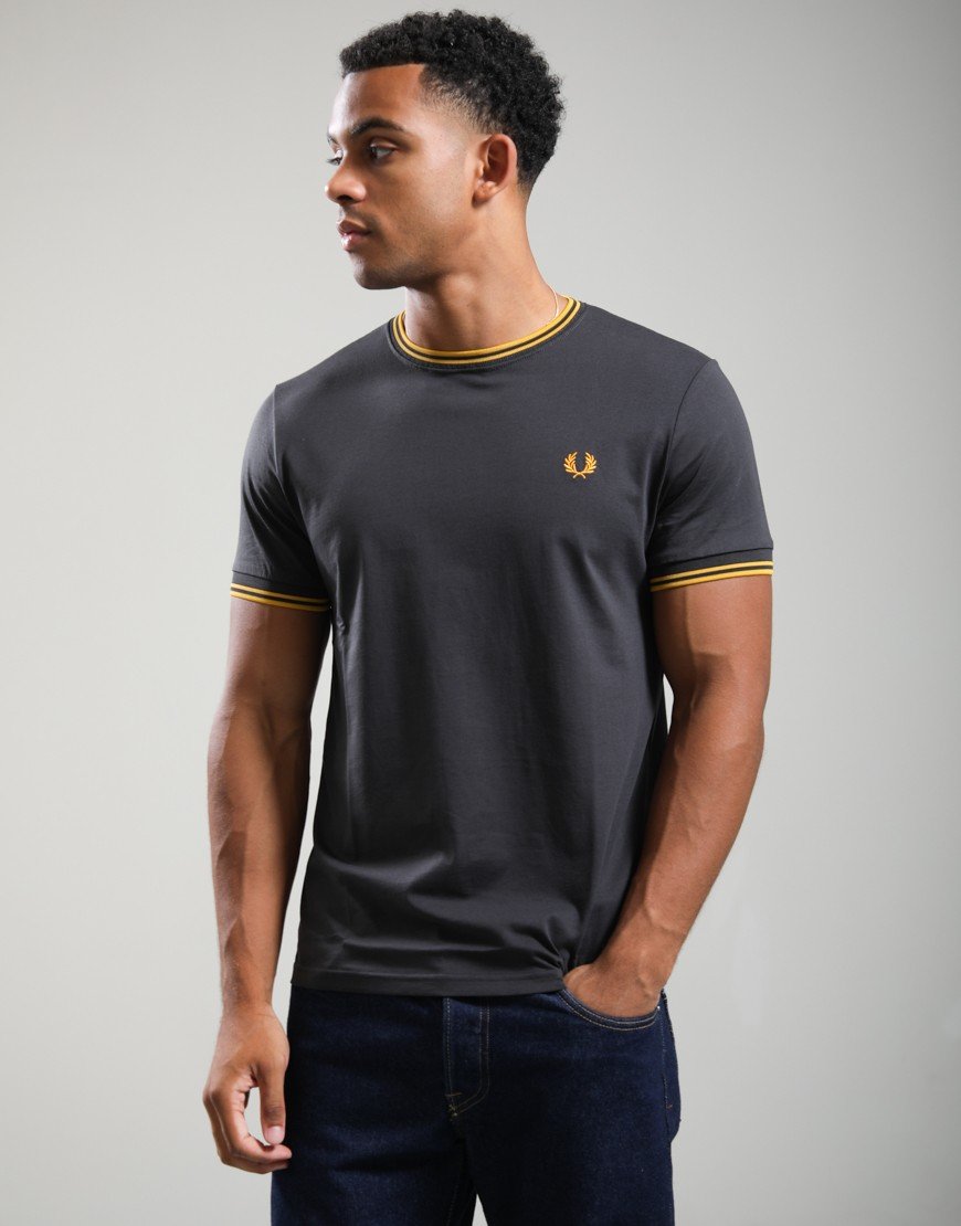 Fred Perry Twin Tipped T-Shirt Anchor Grey/Golden