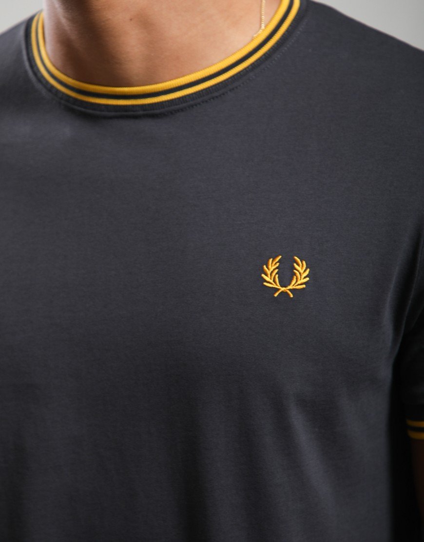 Fred Perry Twin Tipped T-Shirt Anchor Grey/Golden